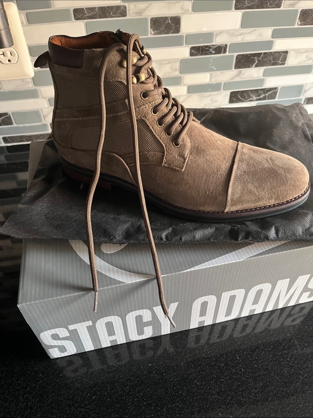 Stacy Adams Taupe Suede Lace-Up Chukka Boot